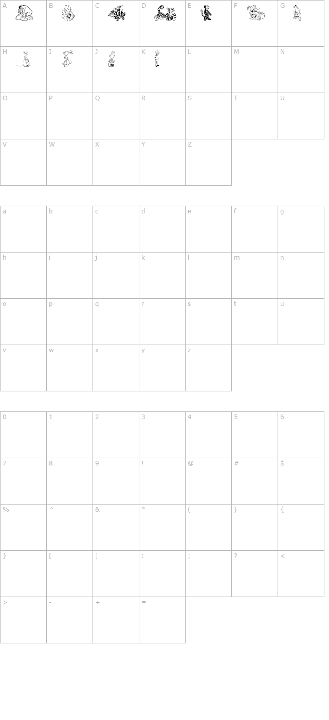 pooh-bear character map