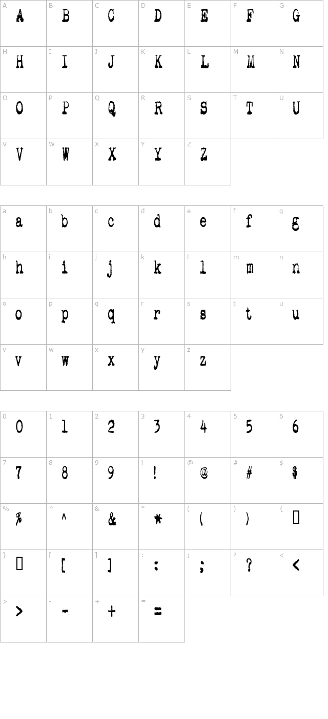 pookie stretch character map