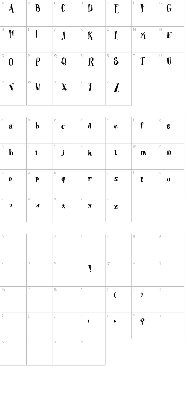 Poopie Doopie Regular character map