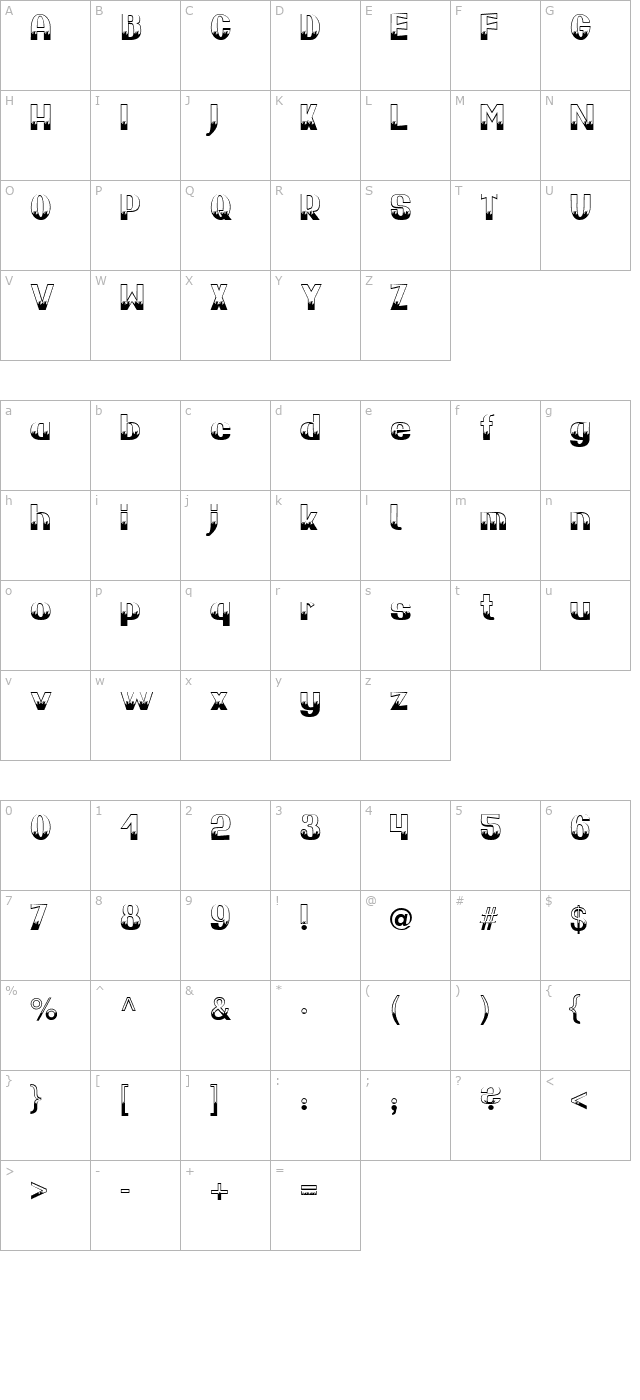 Popfire Becker character map