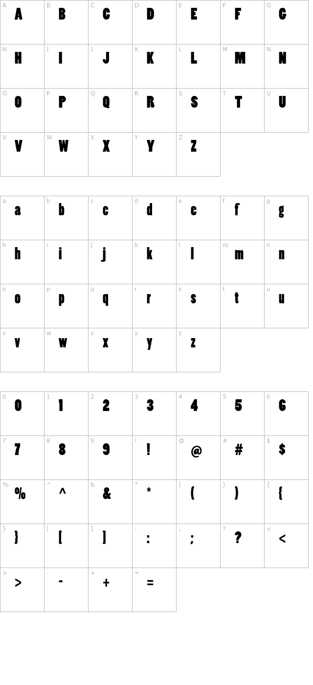 poplarstd character map