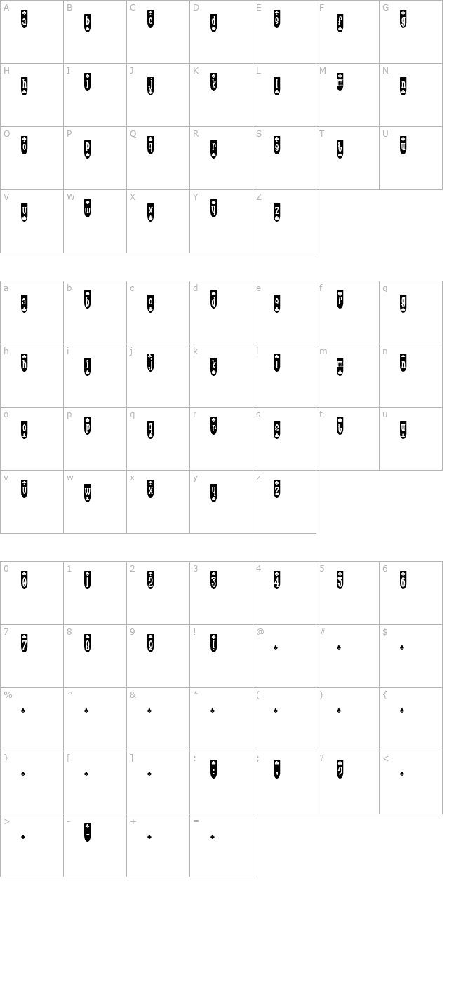 Populuxe Blub character map