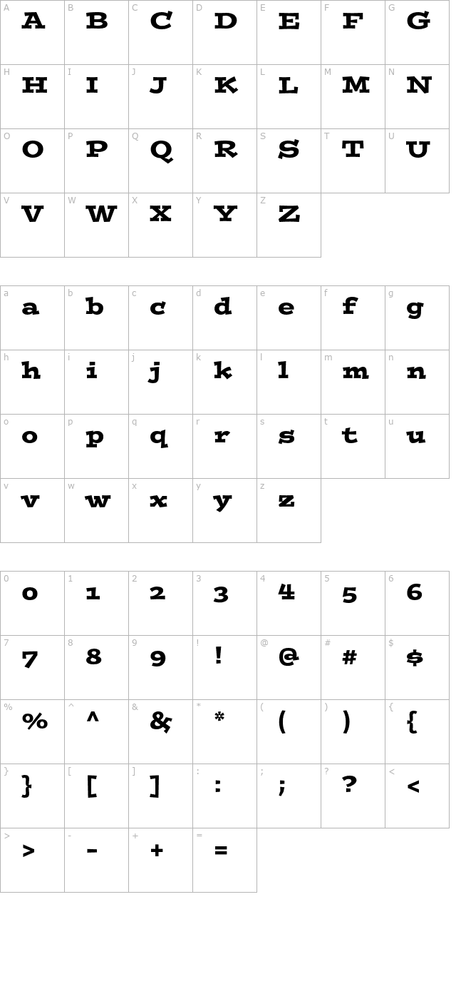 postinostd character map