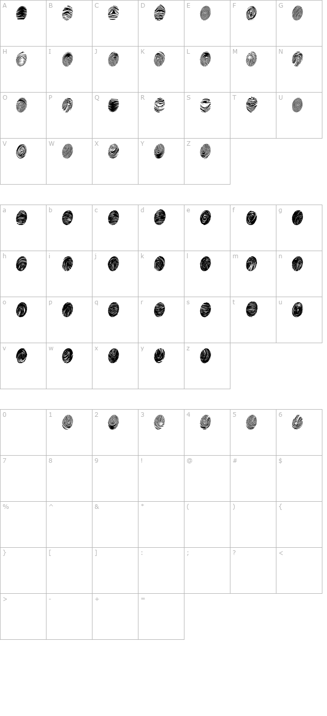 Powderfinger Pad character map