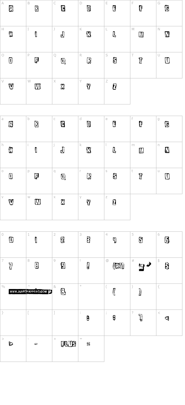 pozofour character map