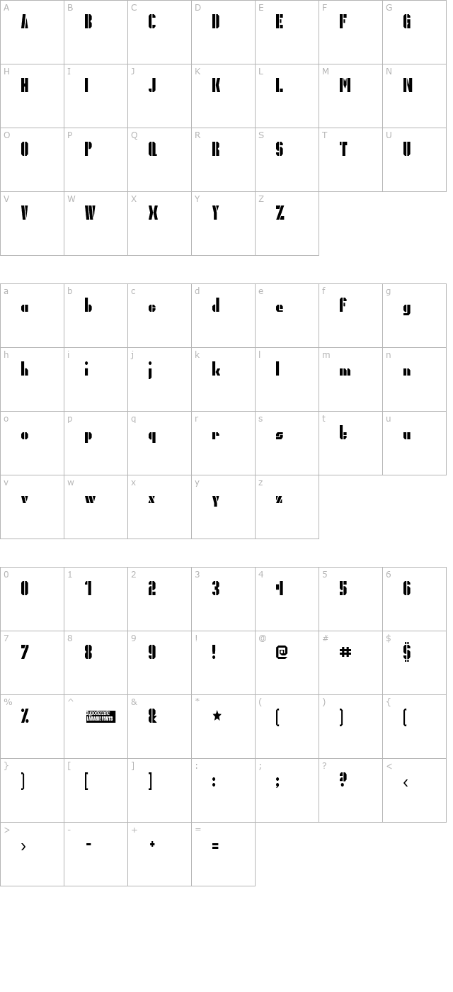 President Gas character map