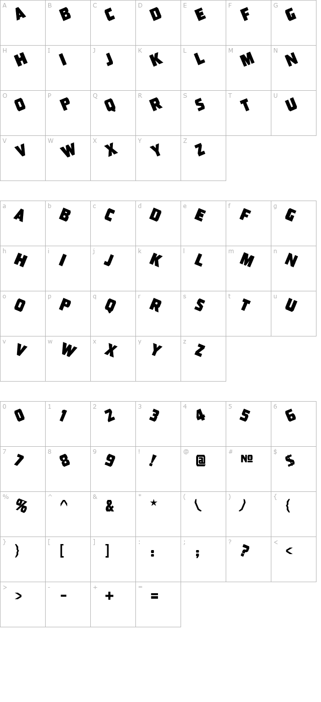 pressboard-jumbled-jl-regular character map