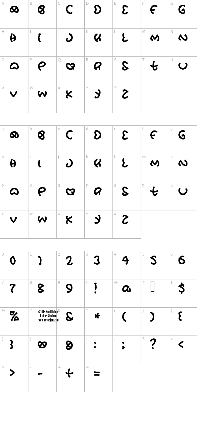 pretzunsalted character map