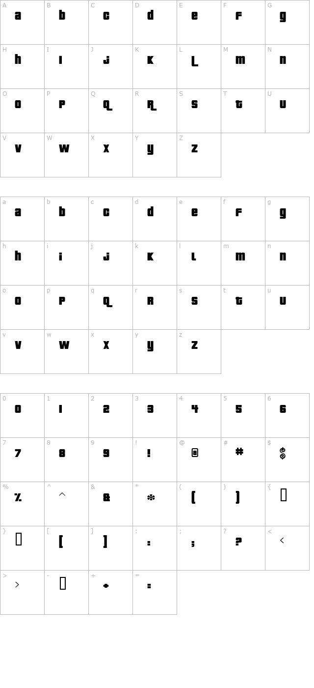 Pricedown TR character map