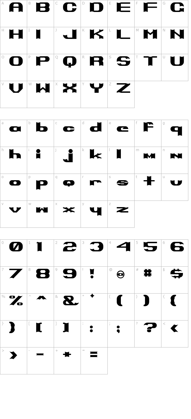 Primo character map