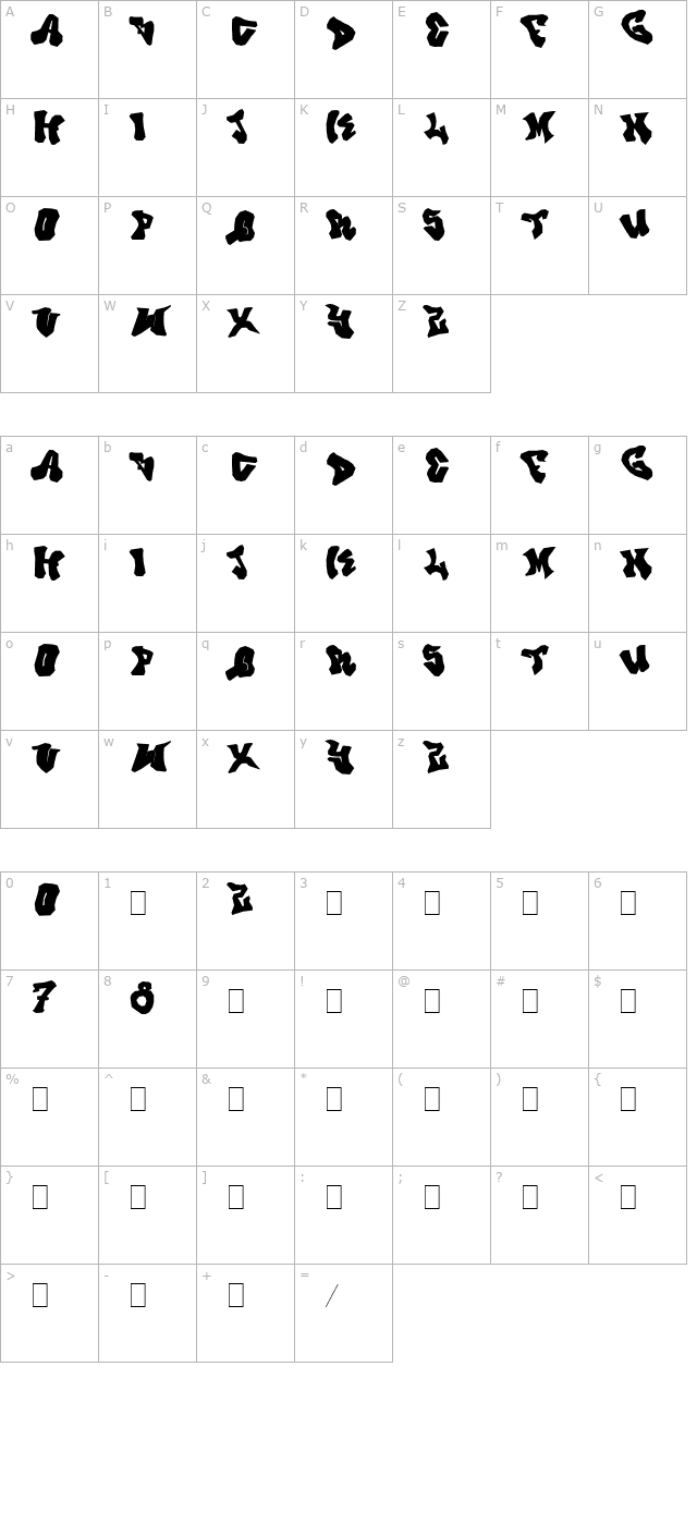 prince-dub character map