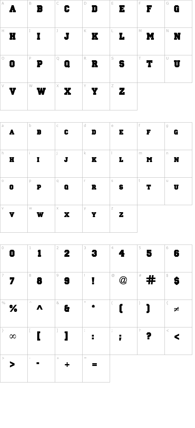 PrincipalSolid-Regular character map