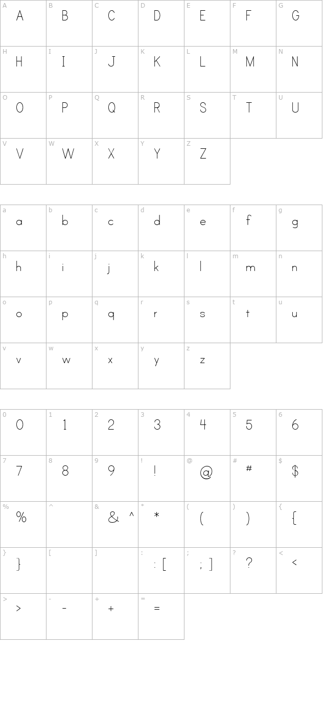 Print Clearly character map