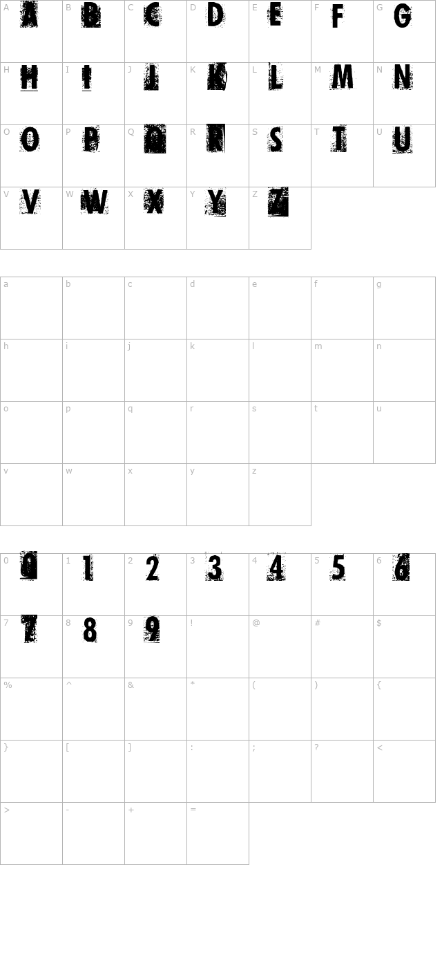 print-error character map