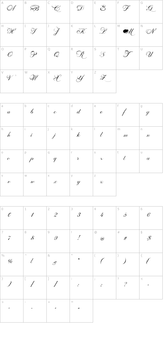 printscharming-version character map