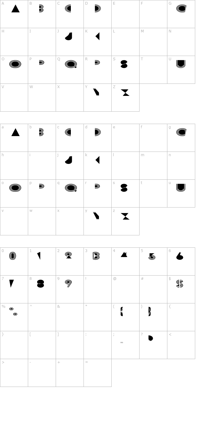 prisma-ex character map