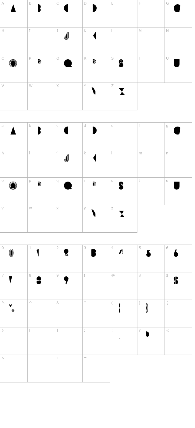 prisma-regular character map