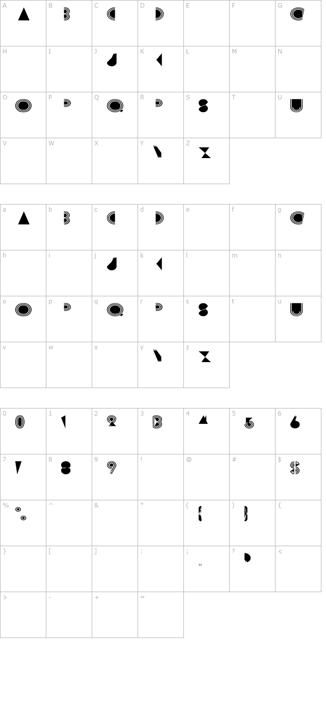 prisma-wd character map