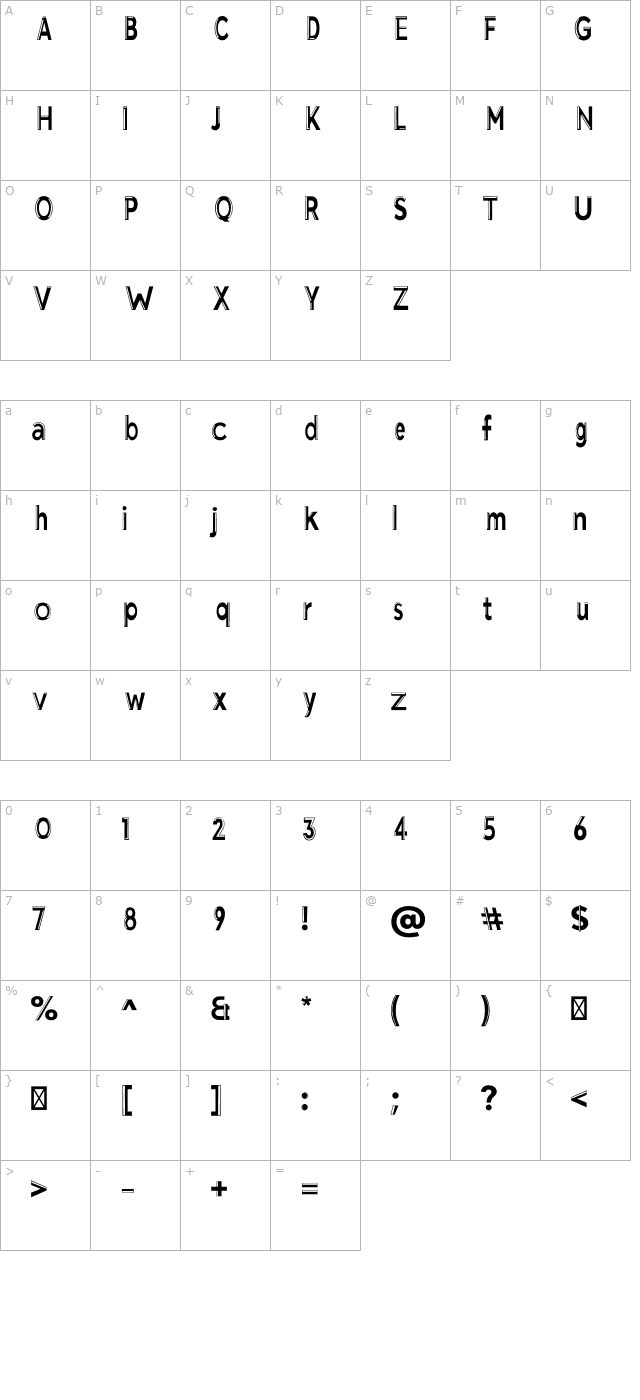 pro-sans-serif-font character map