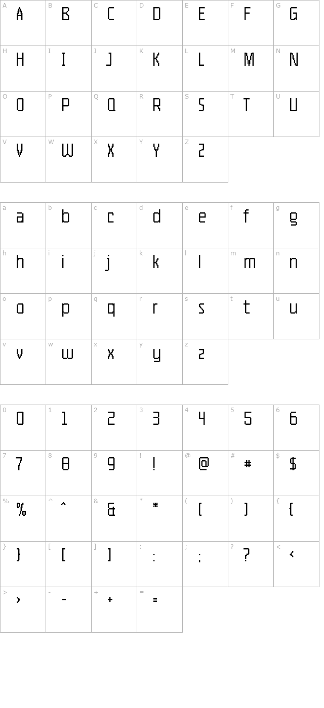 pro55-bold character map