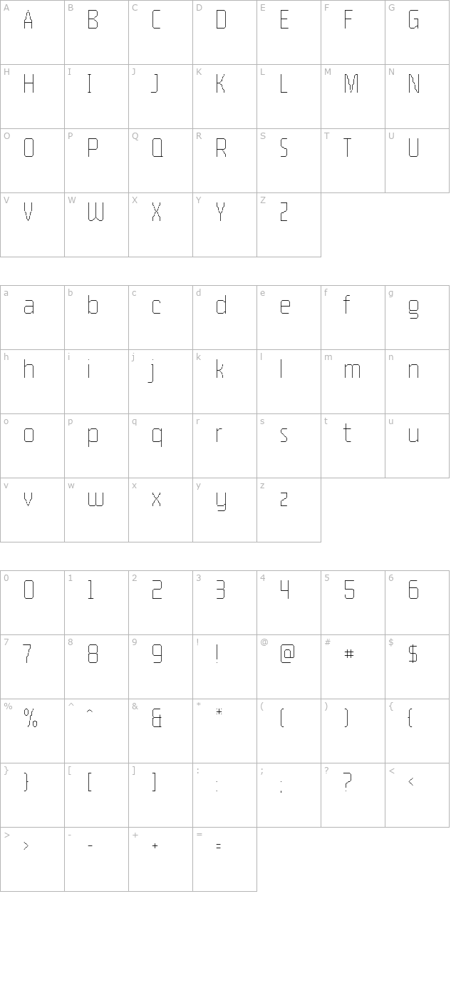 pro55-light character map