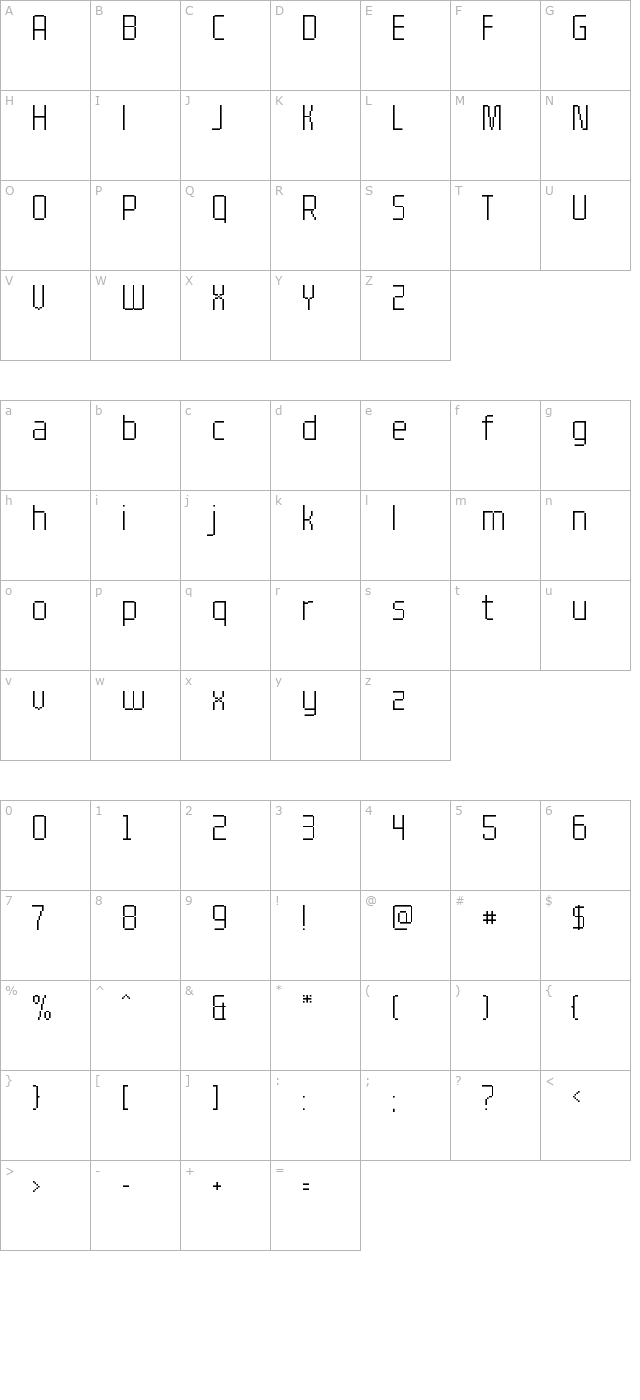 Proce55ing character map