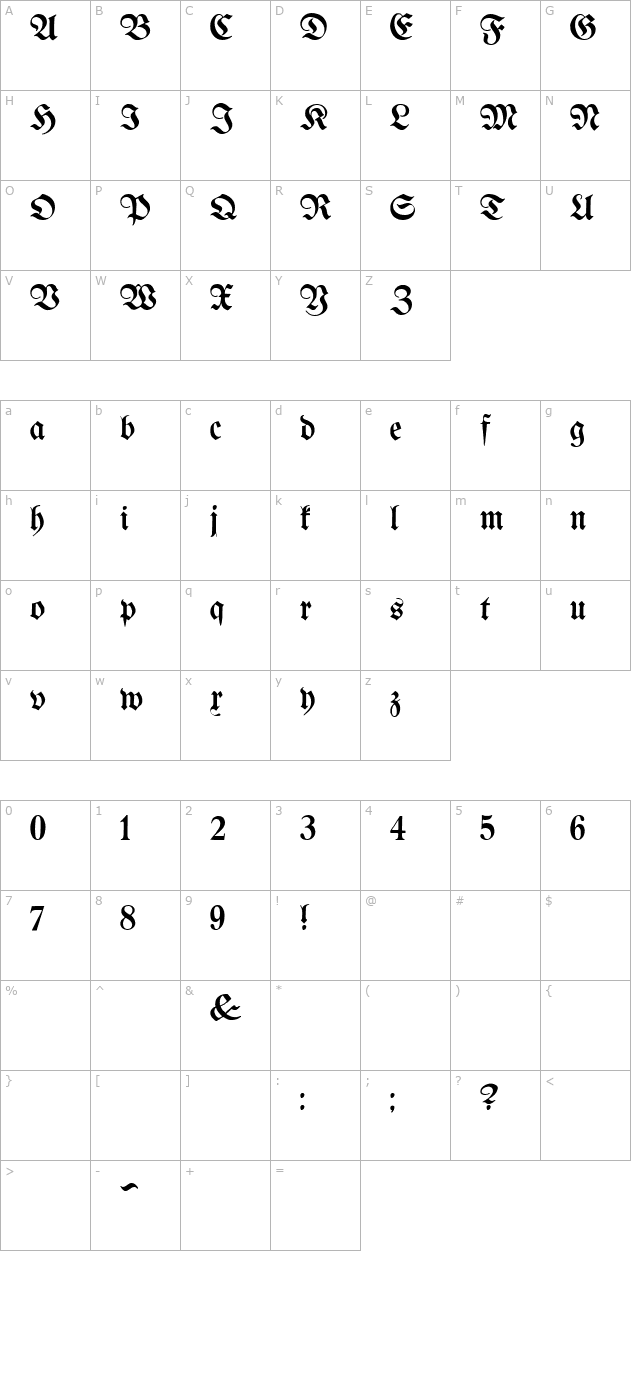 proclamate-light-light character map