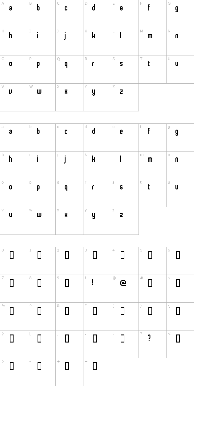 proletarian (beta) character map