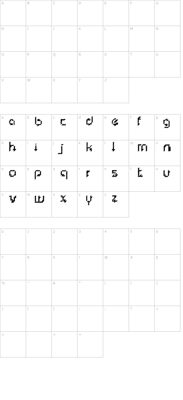 Prolix BC character map