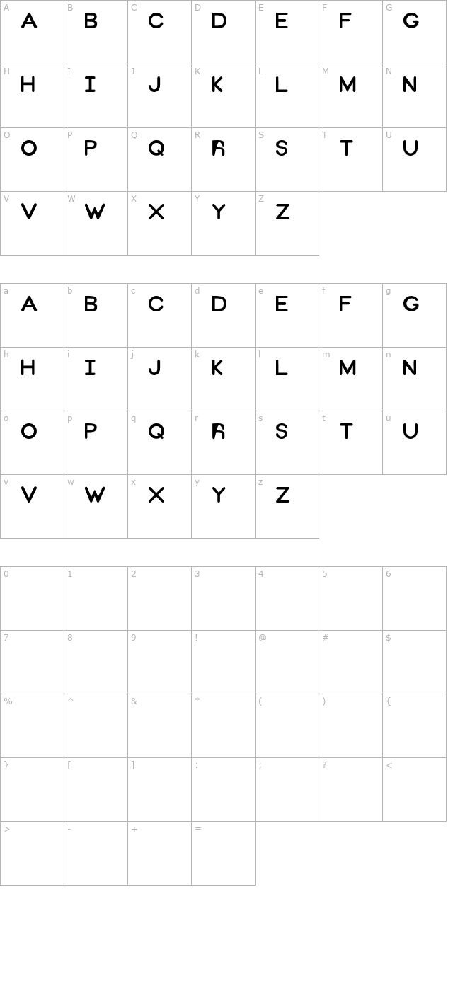 PSSezame character map