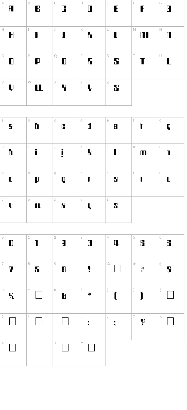 PT HAL character map