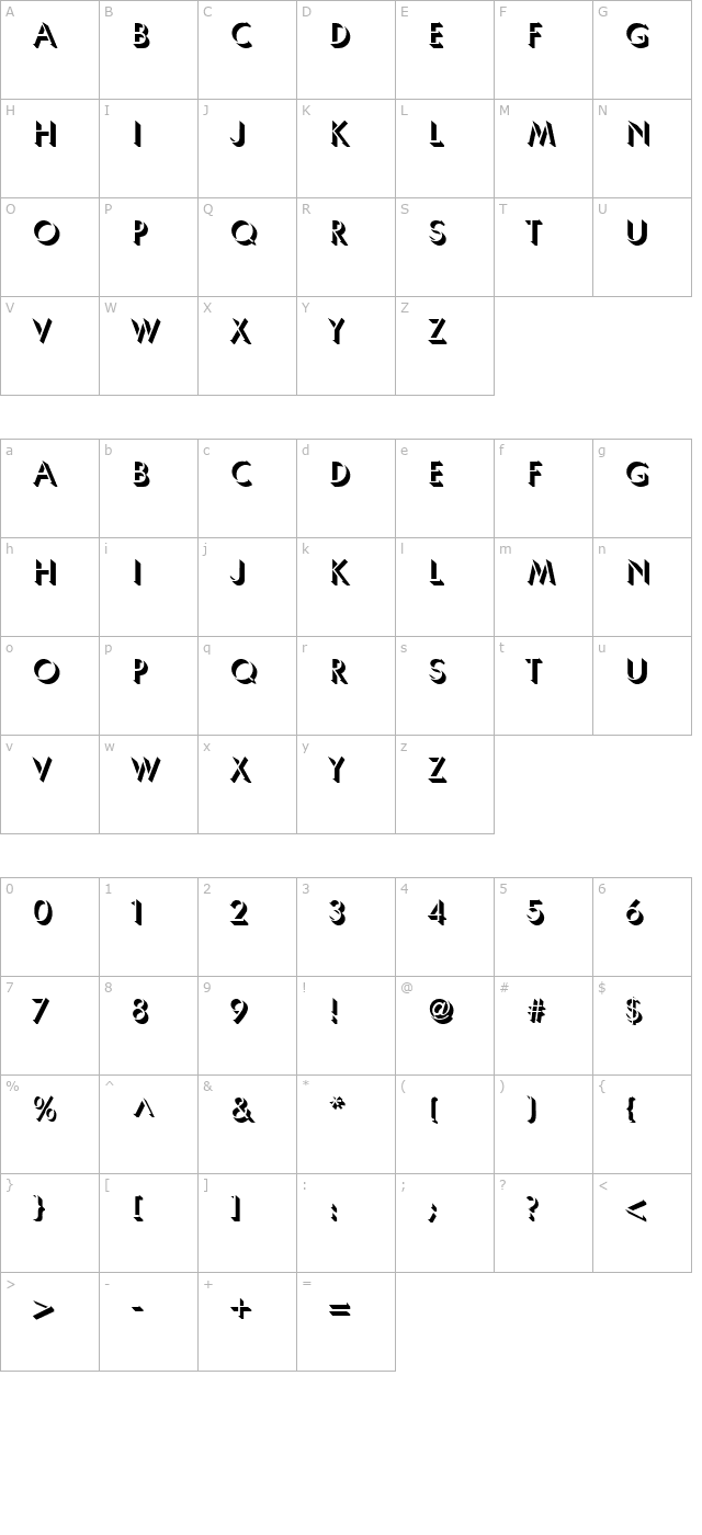 PT High-rise character map