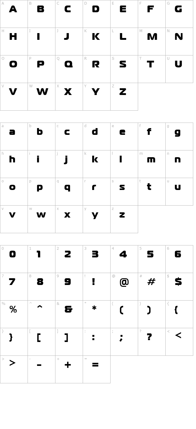 PT Magistral Black Cyrillic character map