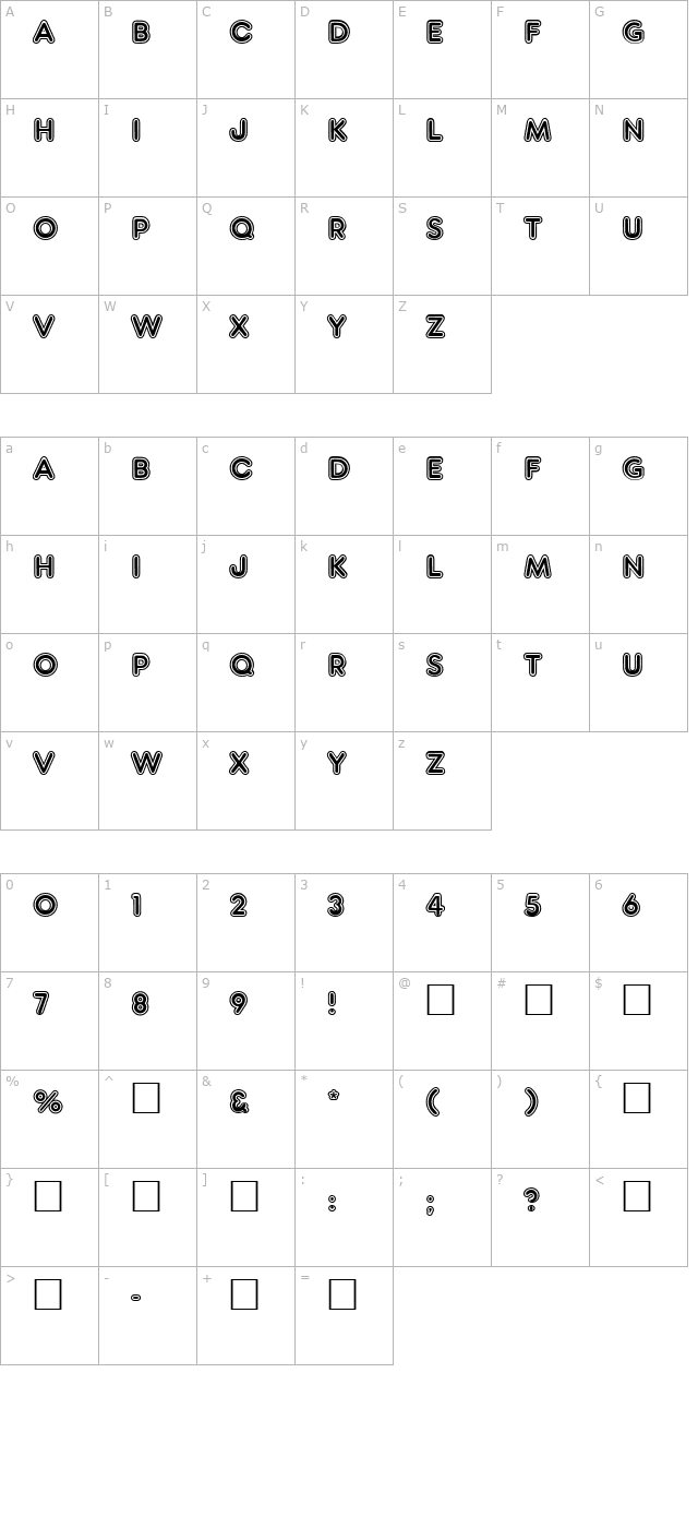 PT Schoolhouse Inline character map