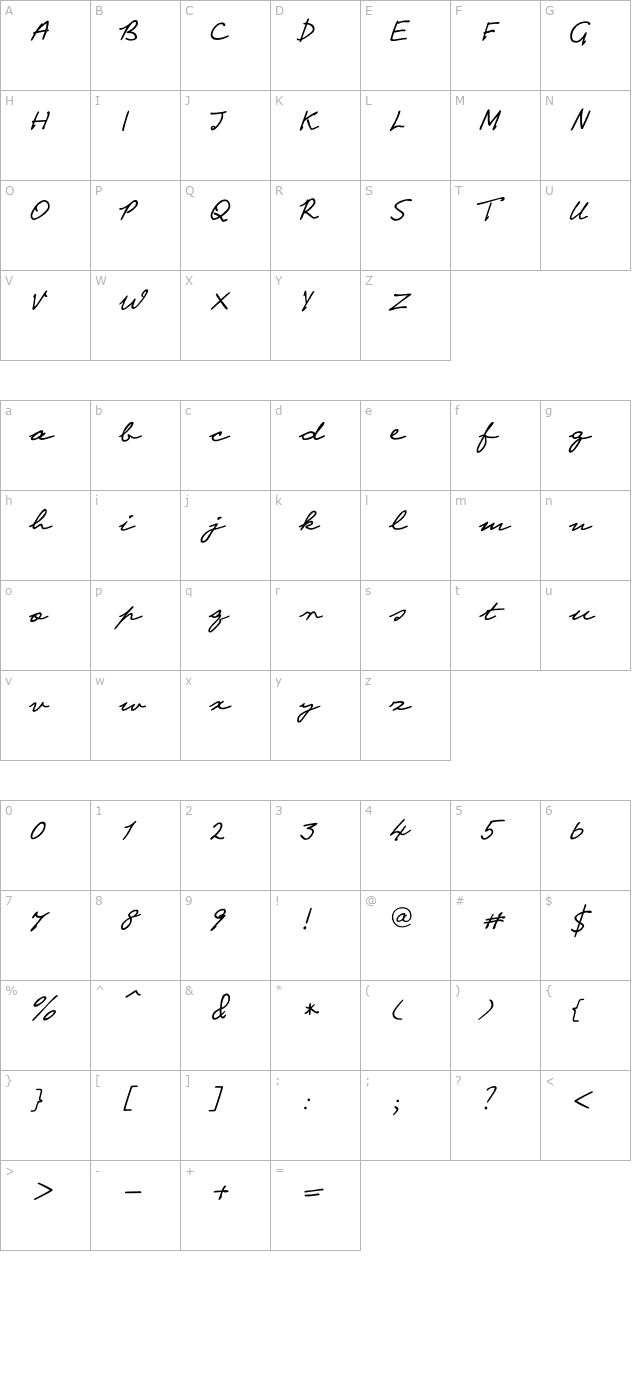 PT Script (Unreg.) Ventus character map