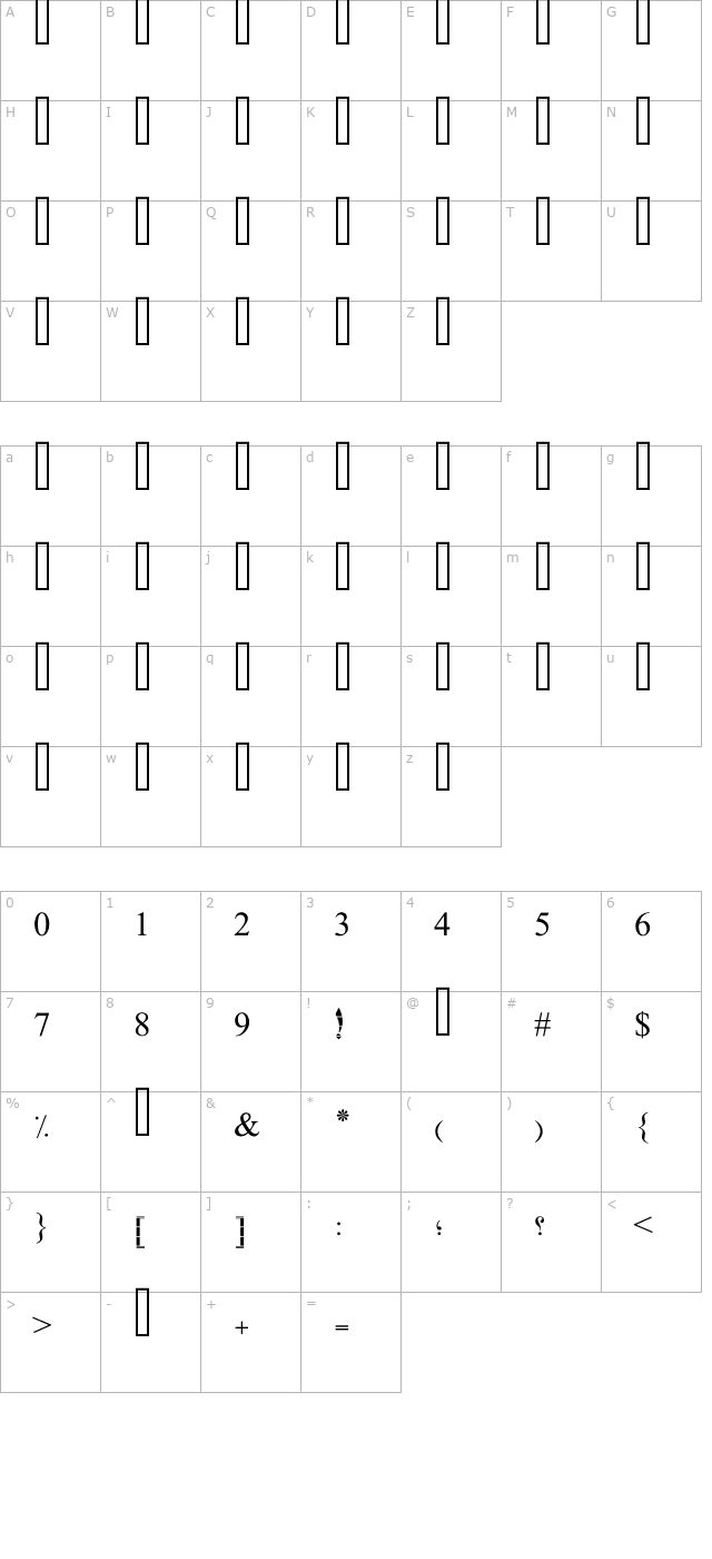 pt-simple-bold-ruled character map