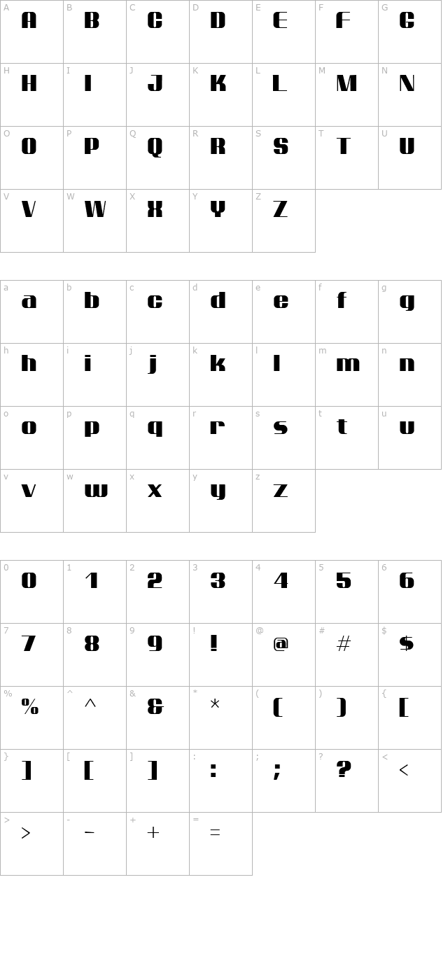 Ptarmigan character map