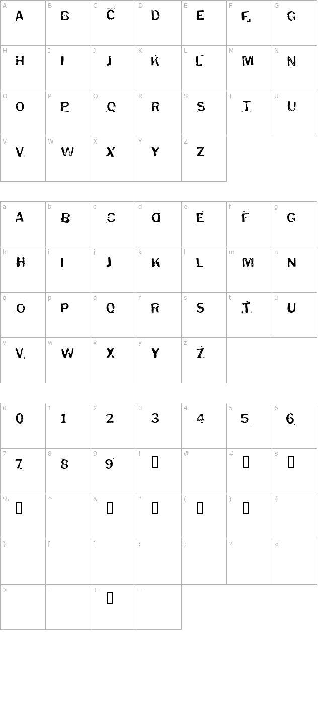 Puddleduck character map