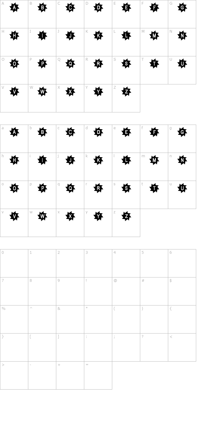 pukisaka character map