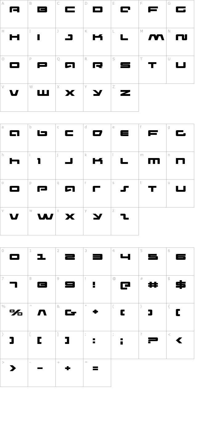 Pulse Rifle Expanded character map