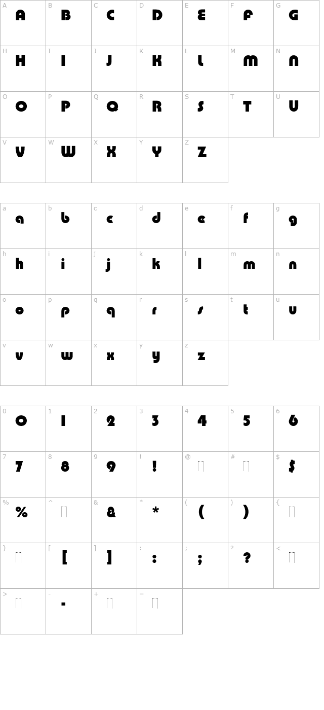 Pump Plain character map