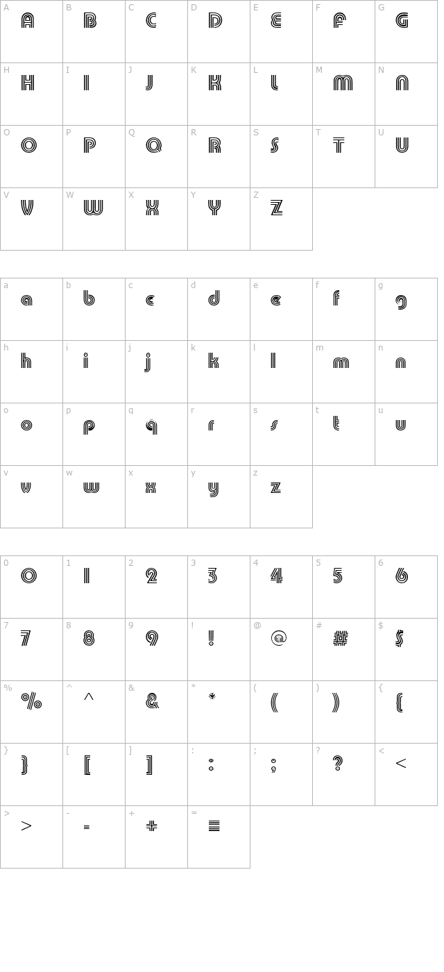 PumpTriD character map