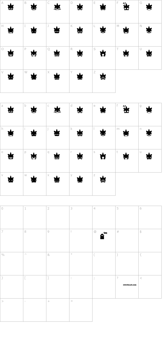 Punk Smileys character map