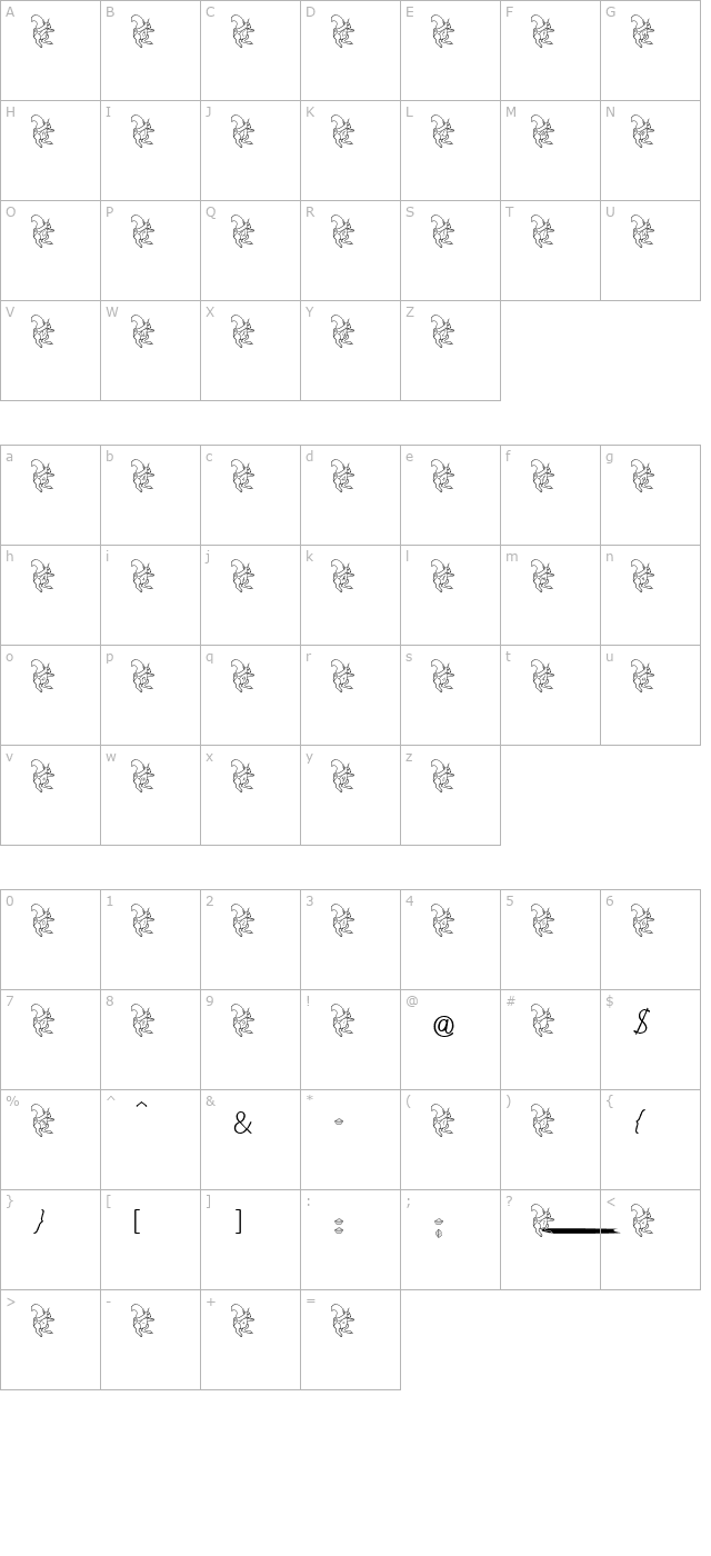 puscheldance-becker character map