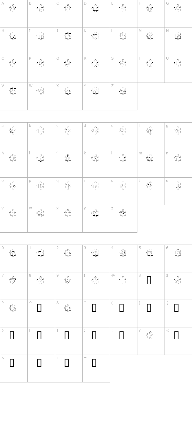 puzzle-pieces-outline character map