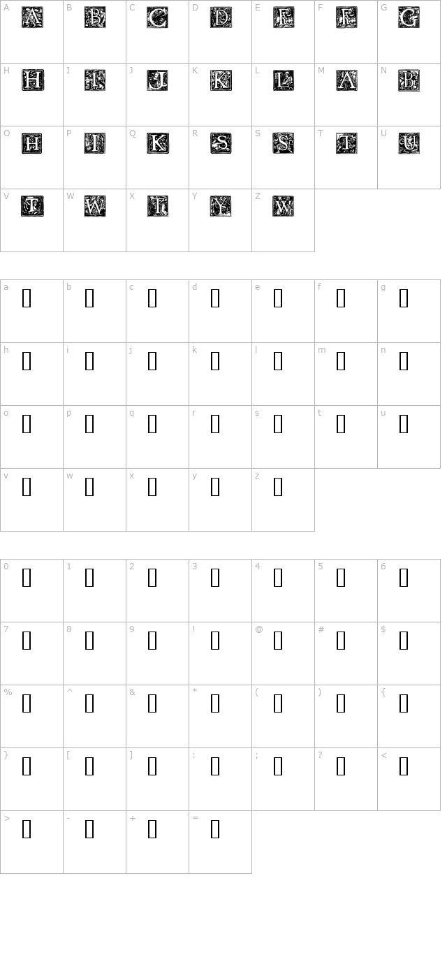 Pyle Initials I character map