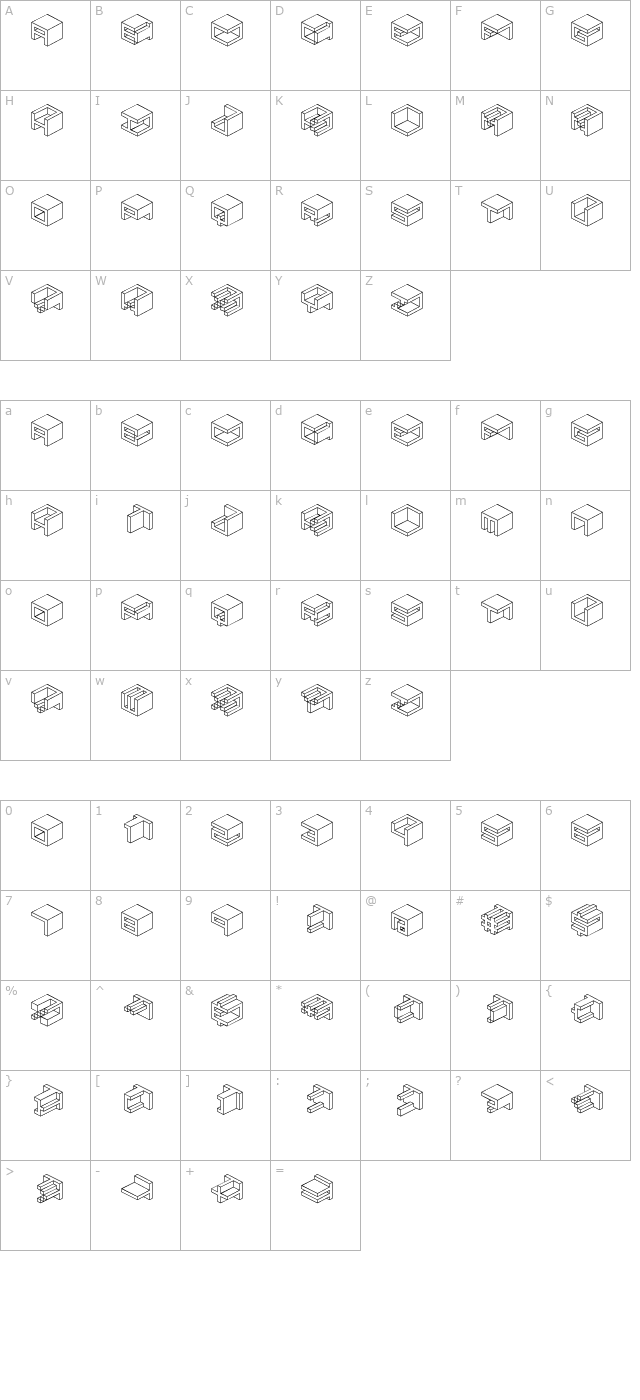 Qbicle 1 BRK character map