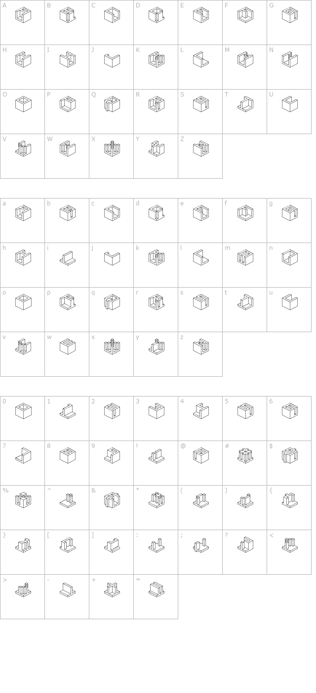 Qbicle 3 BRK character map