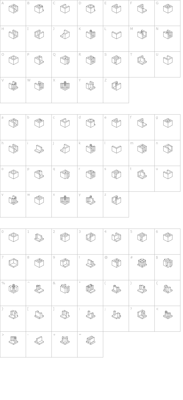 Qbicle 4 BRK character map