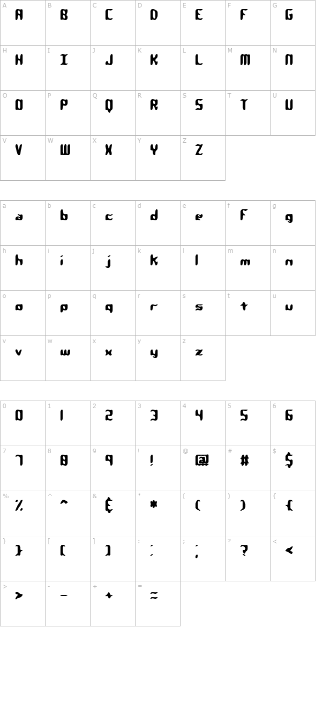 Qlumpy -BRK- character map